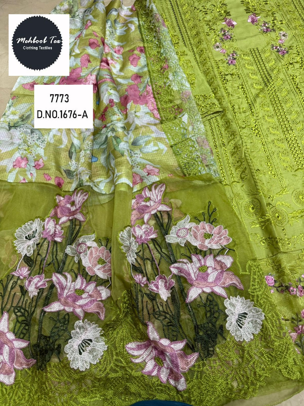 1676-A Mehboob Tex Embroidery Pakistani Salwar Suits