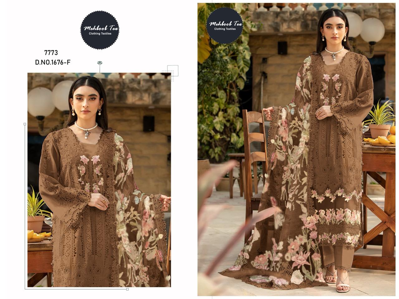 1676-F Mehboob Tex Pure Cotton Pakistani Salwar Suits