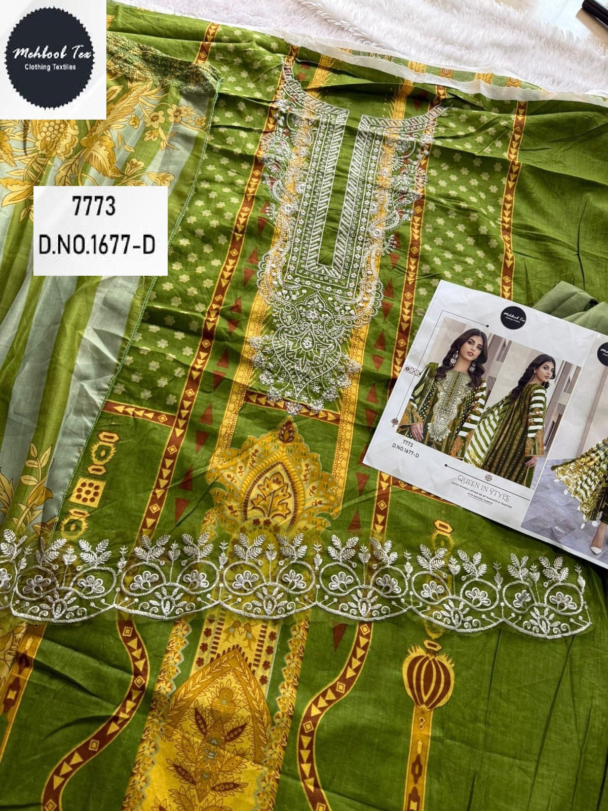 1677-D Mehboob Tex Embroidery Pakistani Patch Suits