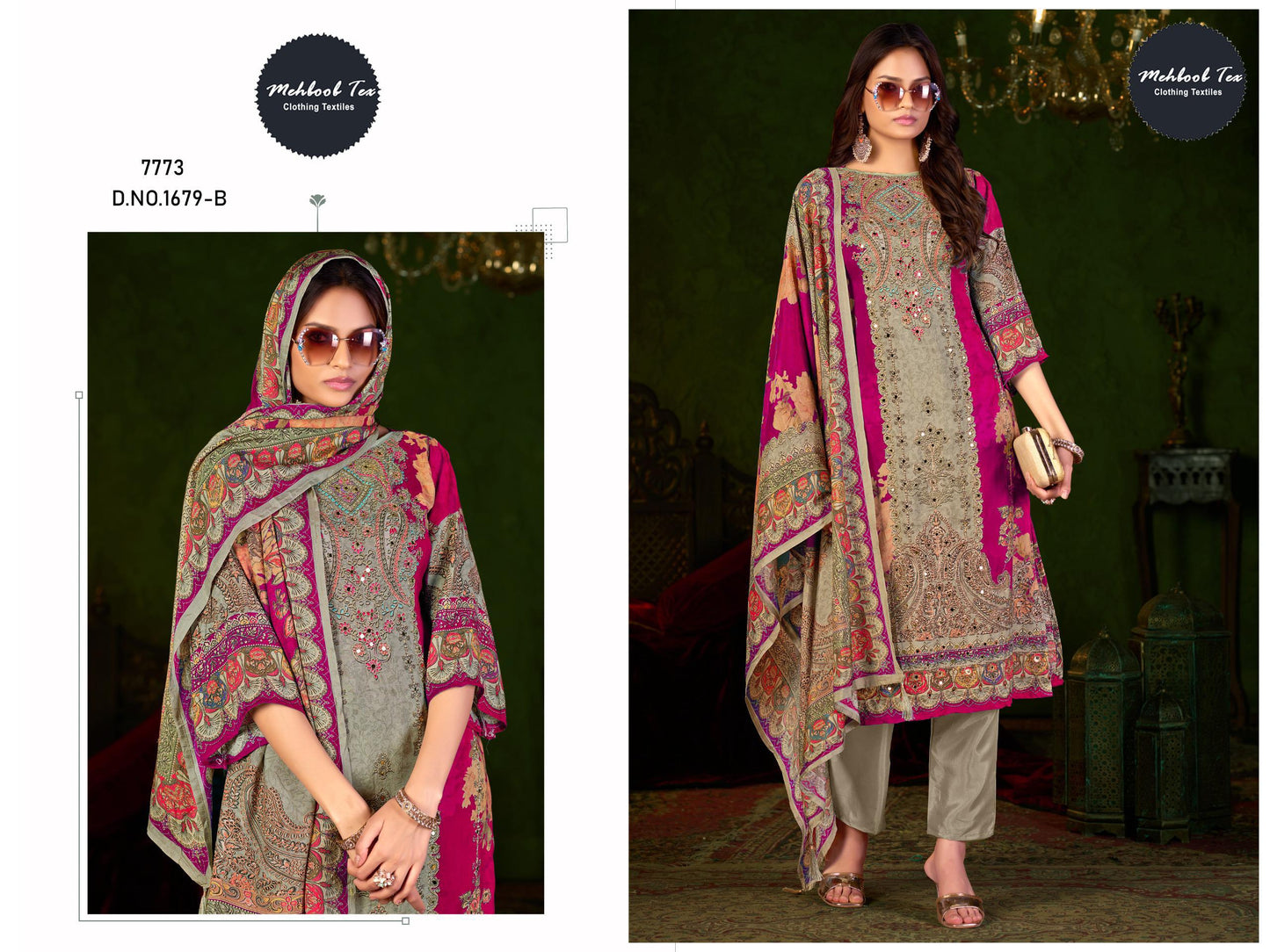 1679-B Mehboob Tex Printed Karachi Unstitched Suits