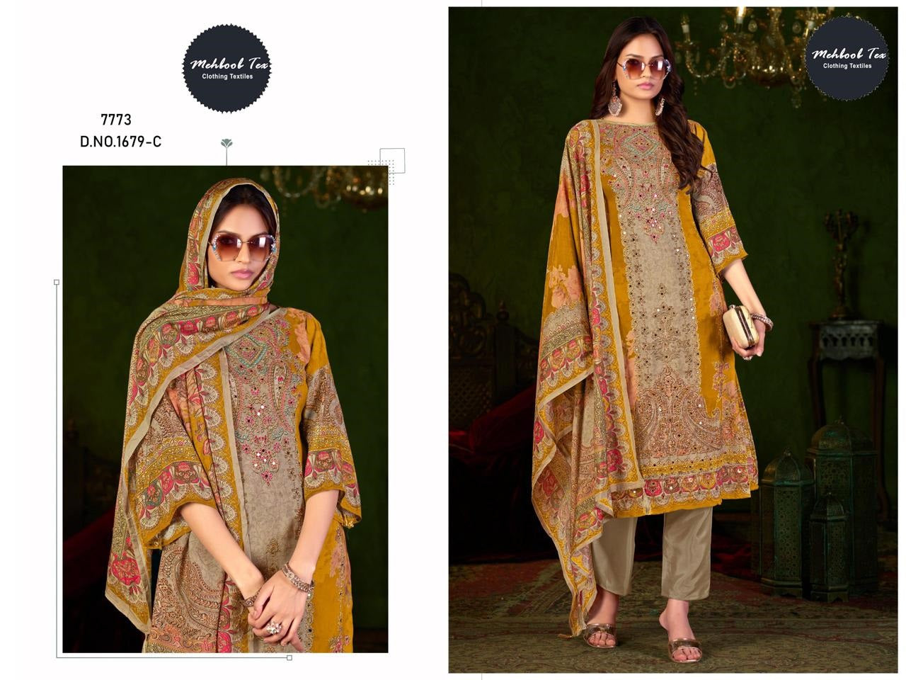 1679-C Mehboob Tex Printed Karachi Unstitched Suits
