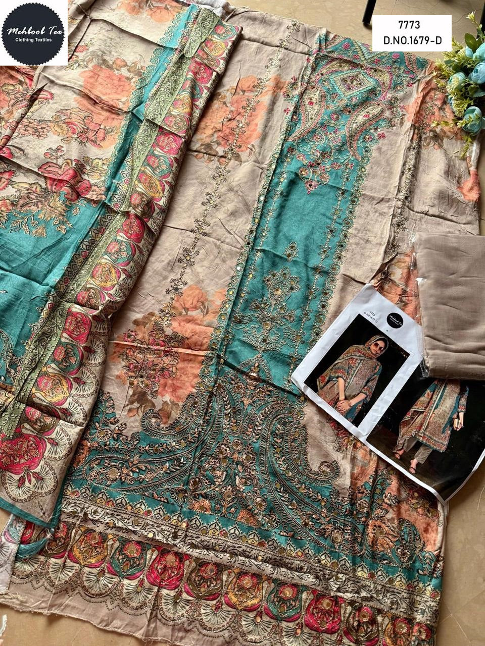 1679-D Mehboob Tex Printed Karachi Unstitched Suits