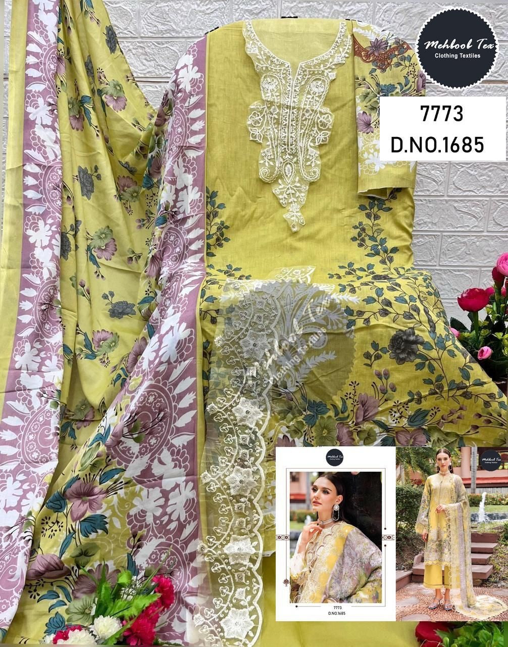 1685 Mehboob Tex Printed Pakistani Patch Suits