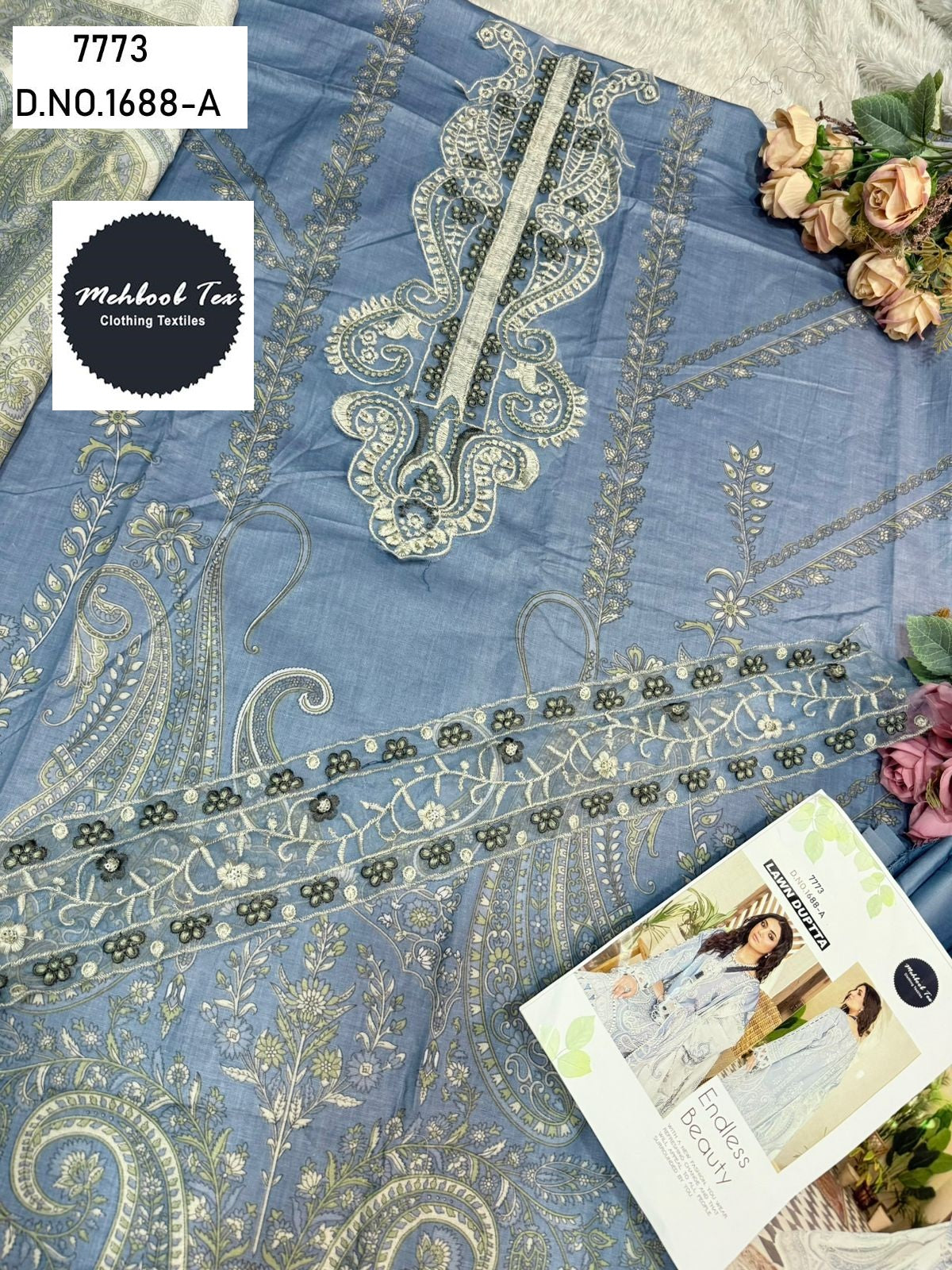 1688-A Mehboob Tex Printed Pakistani Patch Suits
