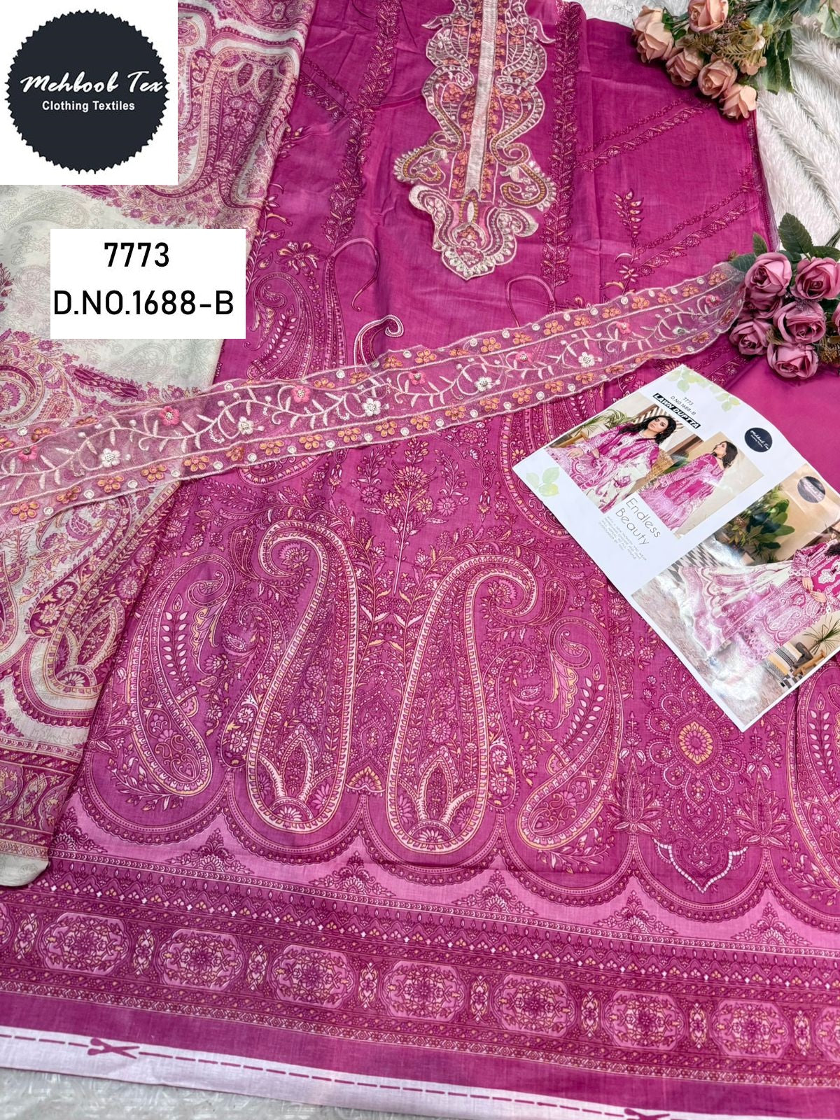 1688-B Mehboob Tex Printed Pakistani Patch Suits