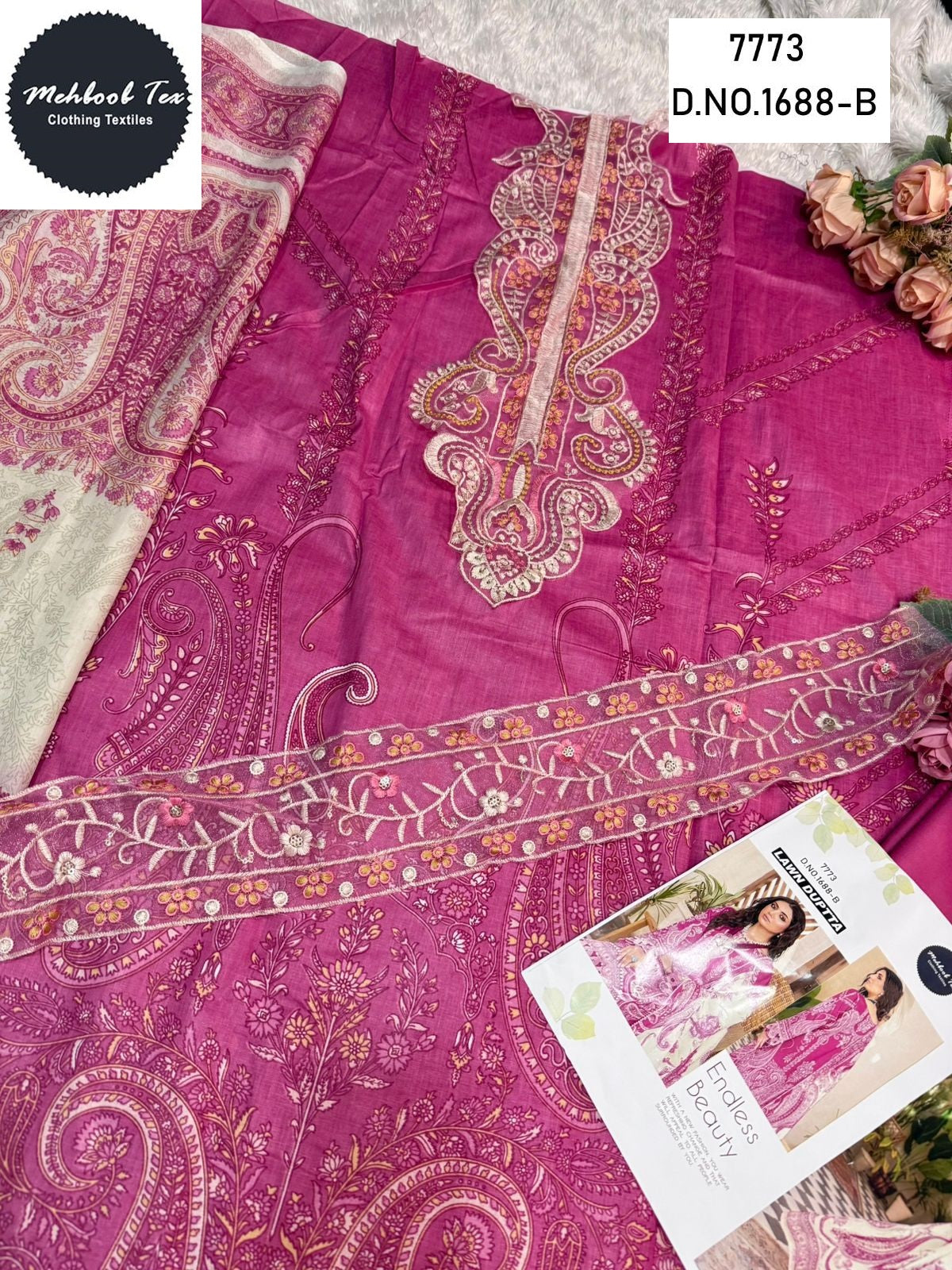 1688-B Mehboob Tex Printed Pakistani Patch Suits