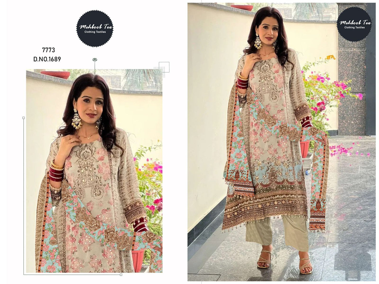 1689 Mehboob Tex Printed Karachi Unstitched Suits