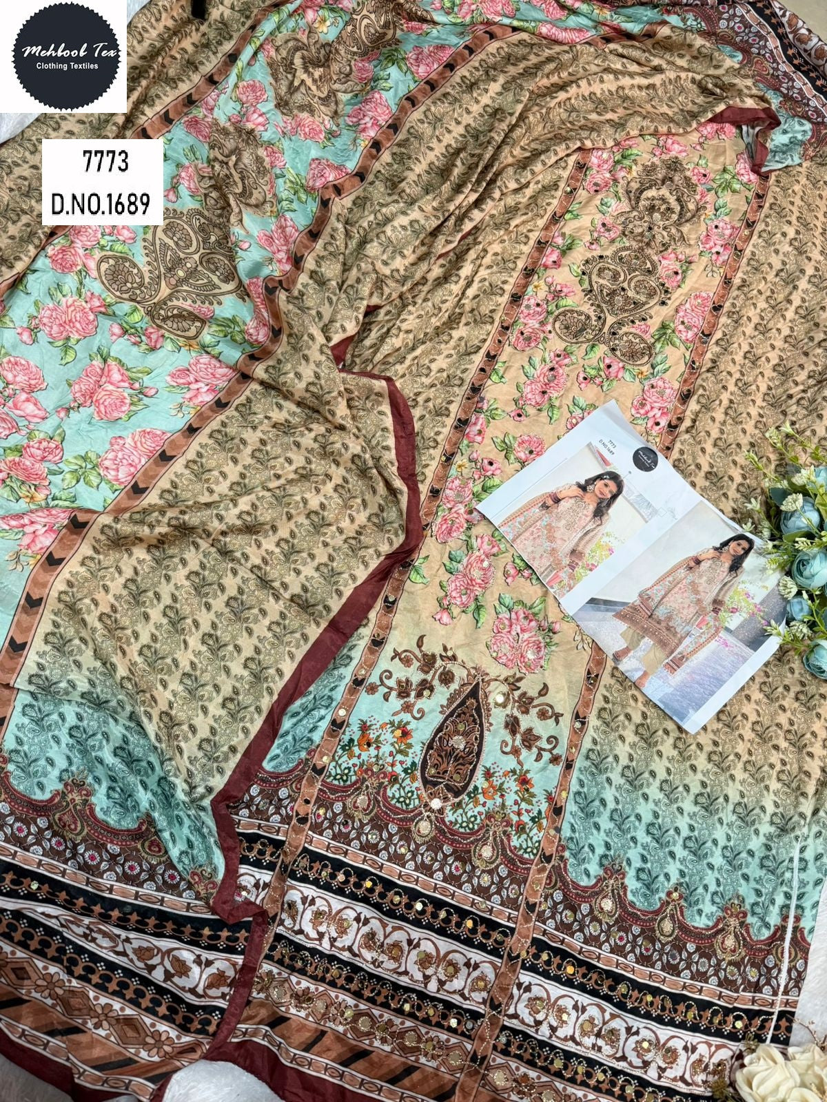 1689 Mehboob Tex Printed Karachi Unstitched Suits