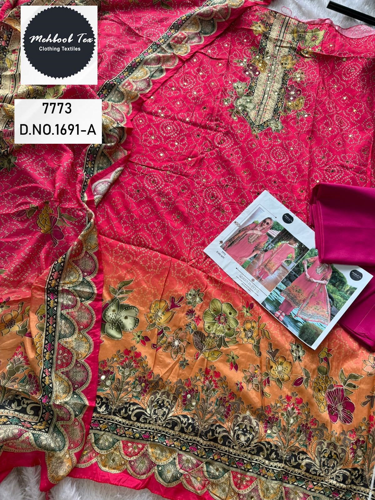 1691-A Mehboob Tex Printed Karachi Unstitched Suits
