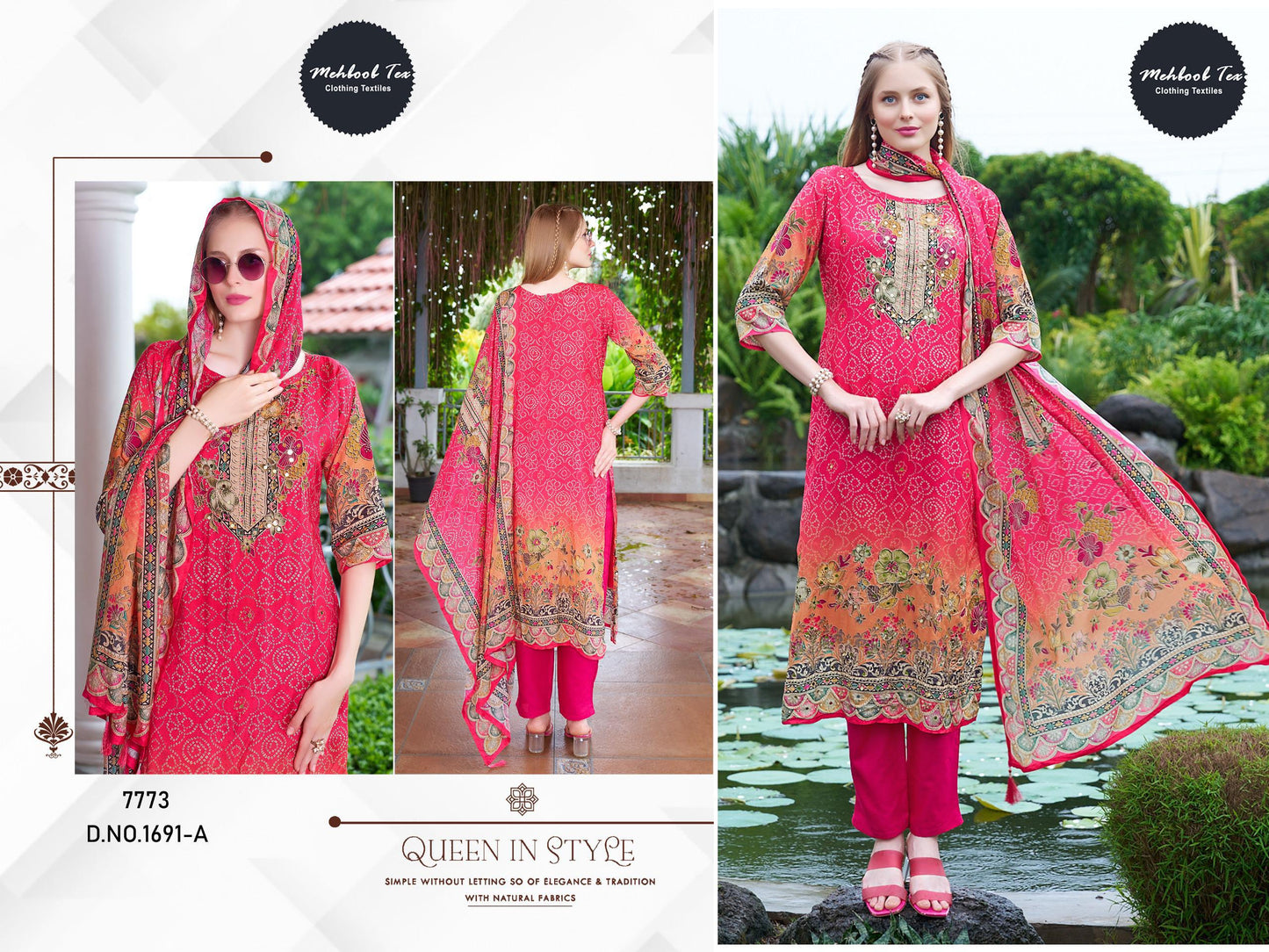 1691-A Mehboob Tex Printed Karachi Unstitched Suits