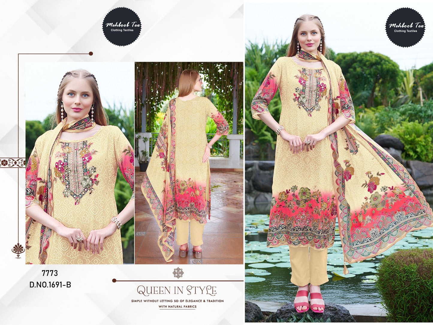 1691-B Mehboob Tex Printed Karachi Unstitched Suits