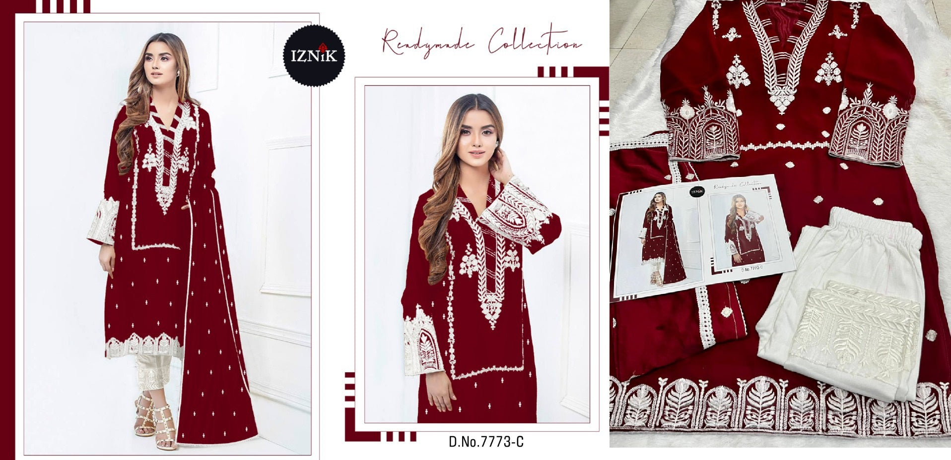 7773-C Iznik Pakistani Readymade Suits
