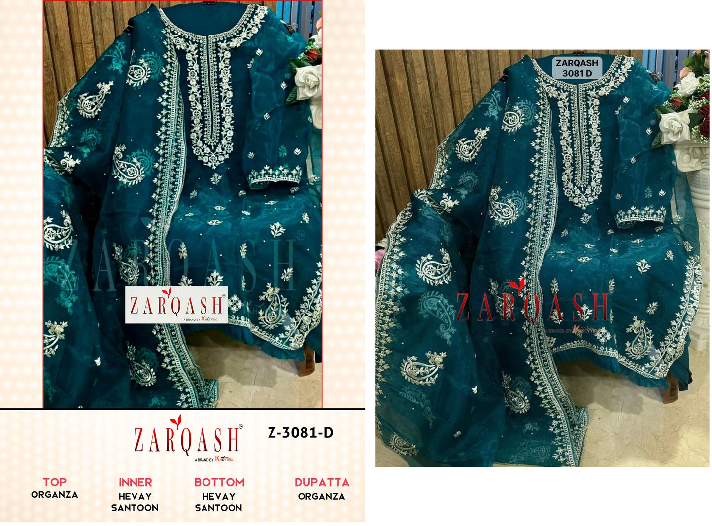 Z-3081D Zarqash Pakistani Salwar Suits