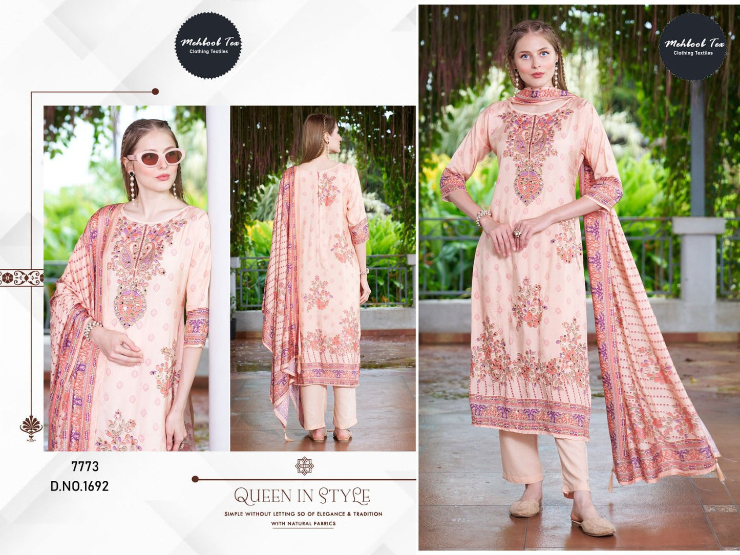 1692 Mehboob Tex Printed Karachi Unstitched Suits