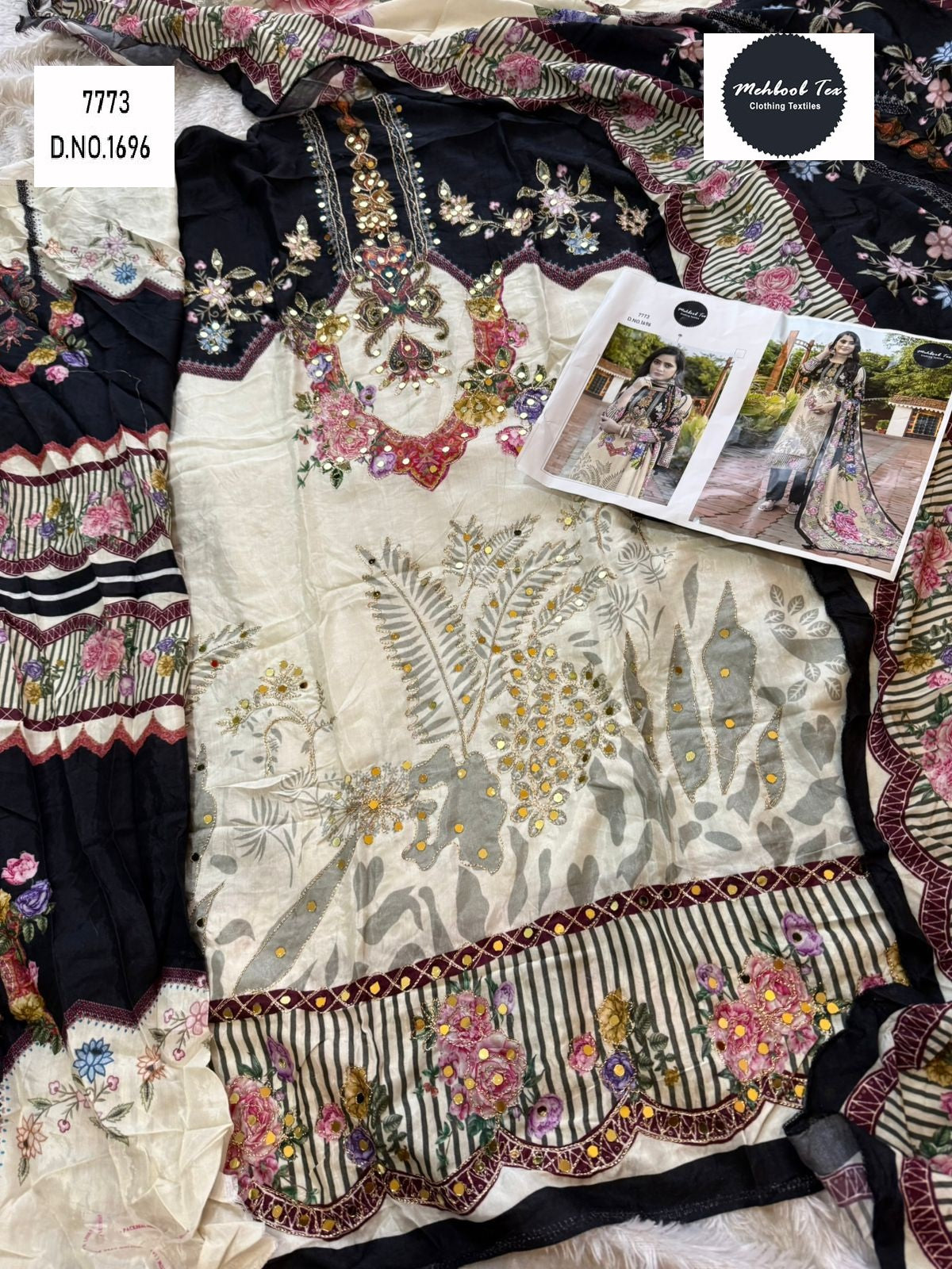 1696 Mehboob Tex Printed Karachi Unstitched Suits