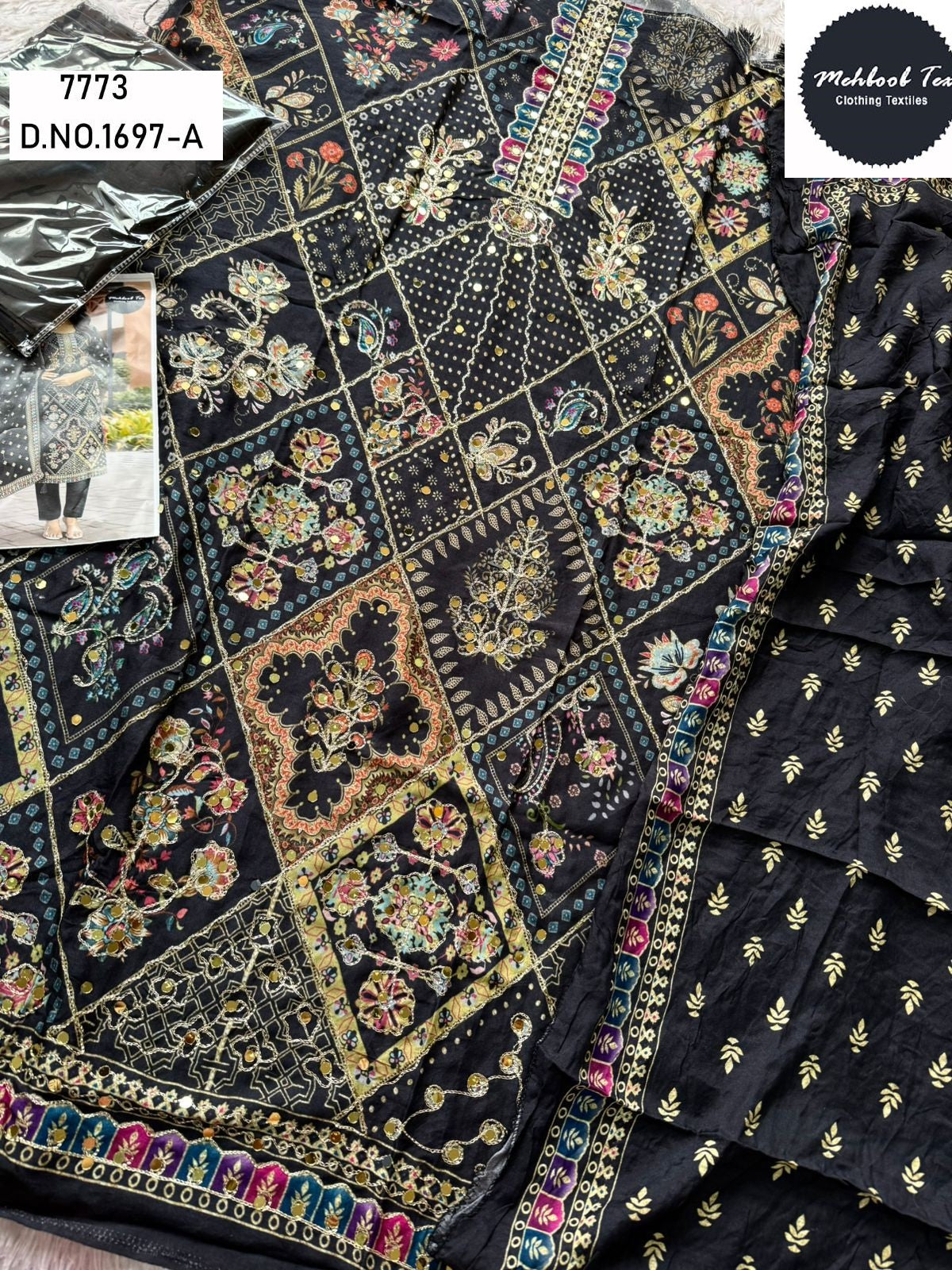1697-A Mehboob Tex Printed Karachi Unstitched Suits