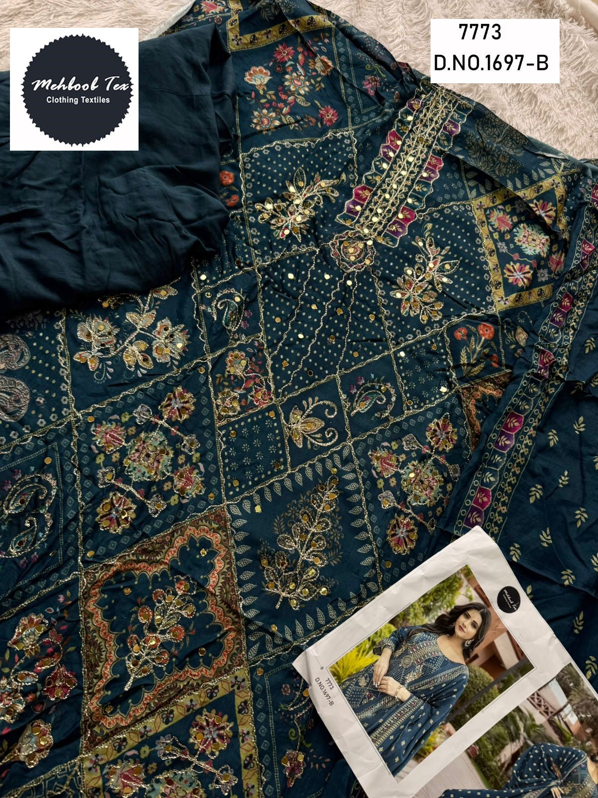 1697-B Mehboob Tex Printed Karachi Unstitched Suits
