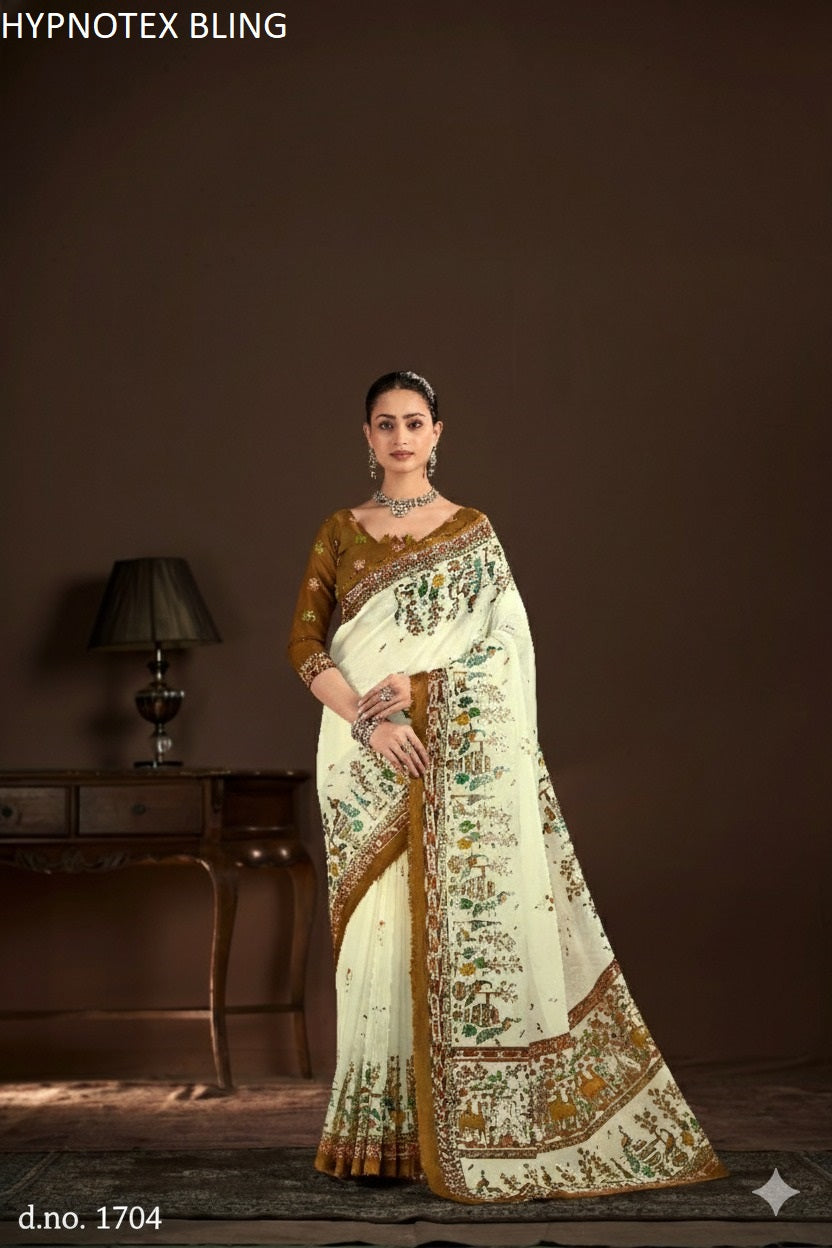 1704 Bling Hypnotex Premium Crepe Silk Sarees
