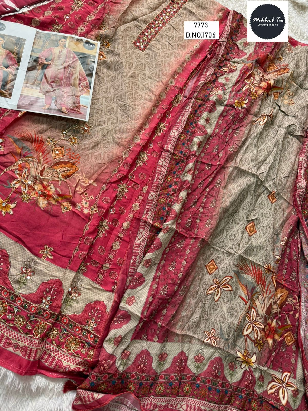 1706 Mehboob Tex Viscose Karachi Unstitched Suits