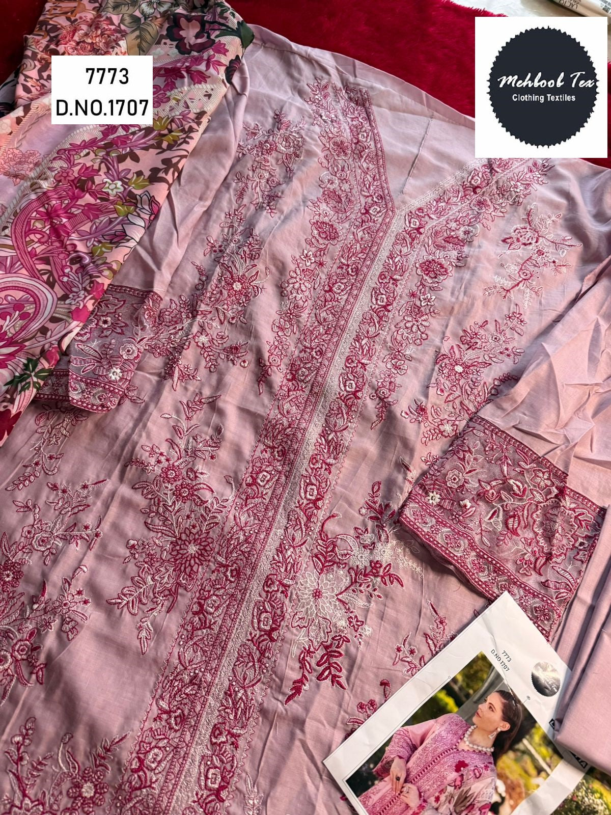 1707 Mehboob Tex Embroidery Pakistani Salwar Suits