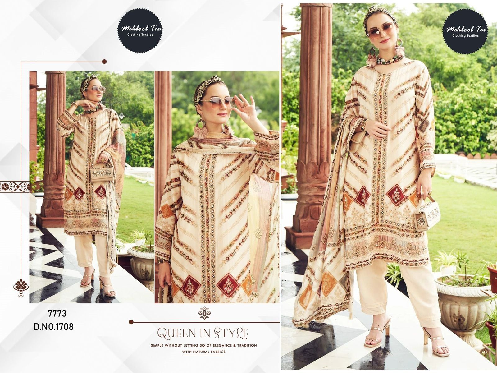 1708 Mehboob Tex Printed Karachi Unstitched Suits