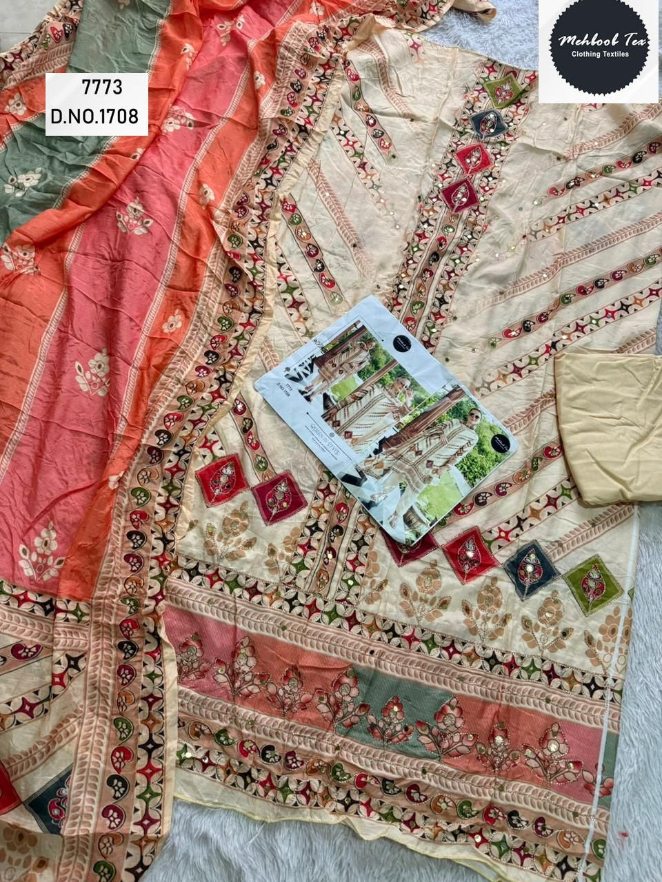 1708 Mehboob Tex Printed Karachi Unstitched Suits