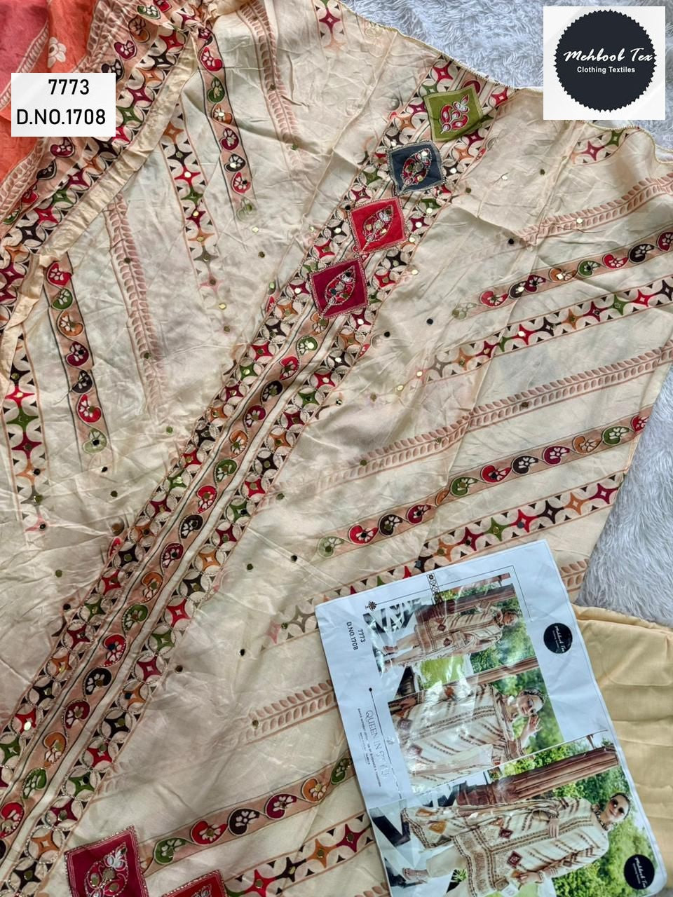 1708 Mehboob Tex Printed Karachi Unstitched Suits