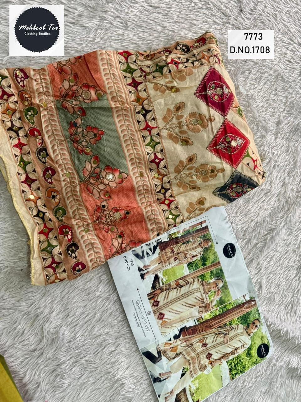 1708 Mehboob Tex Printed Karachi Unstitched Suits
