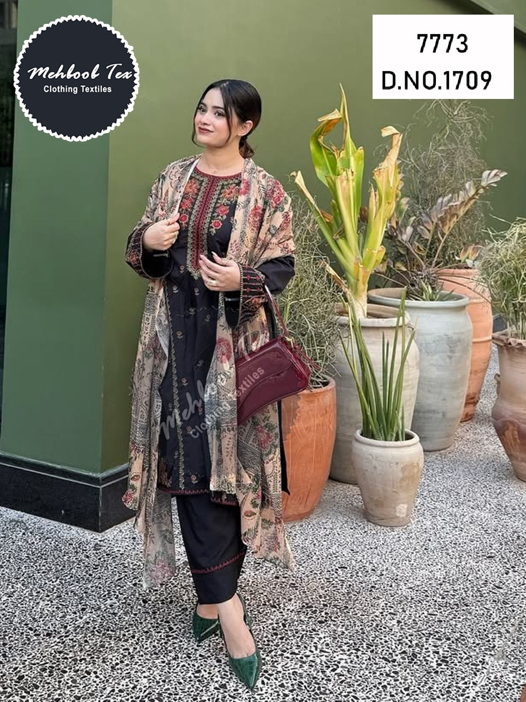 1709 Mehboob Tex Embroidery Pakistani Salwar Suits