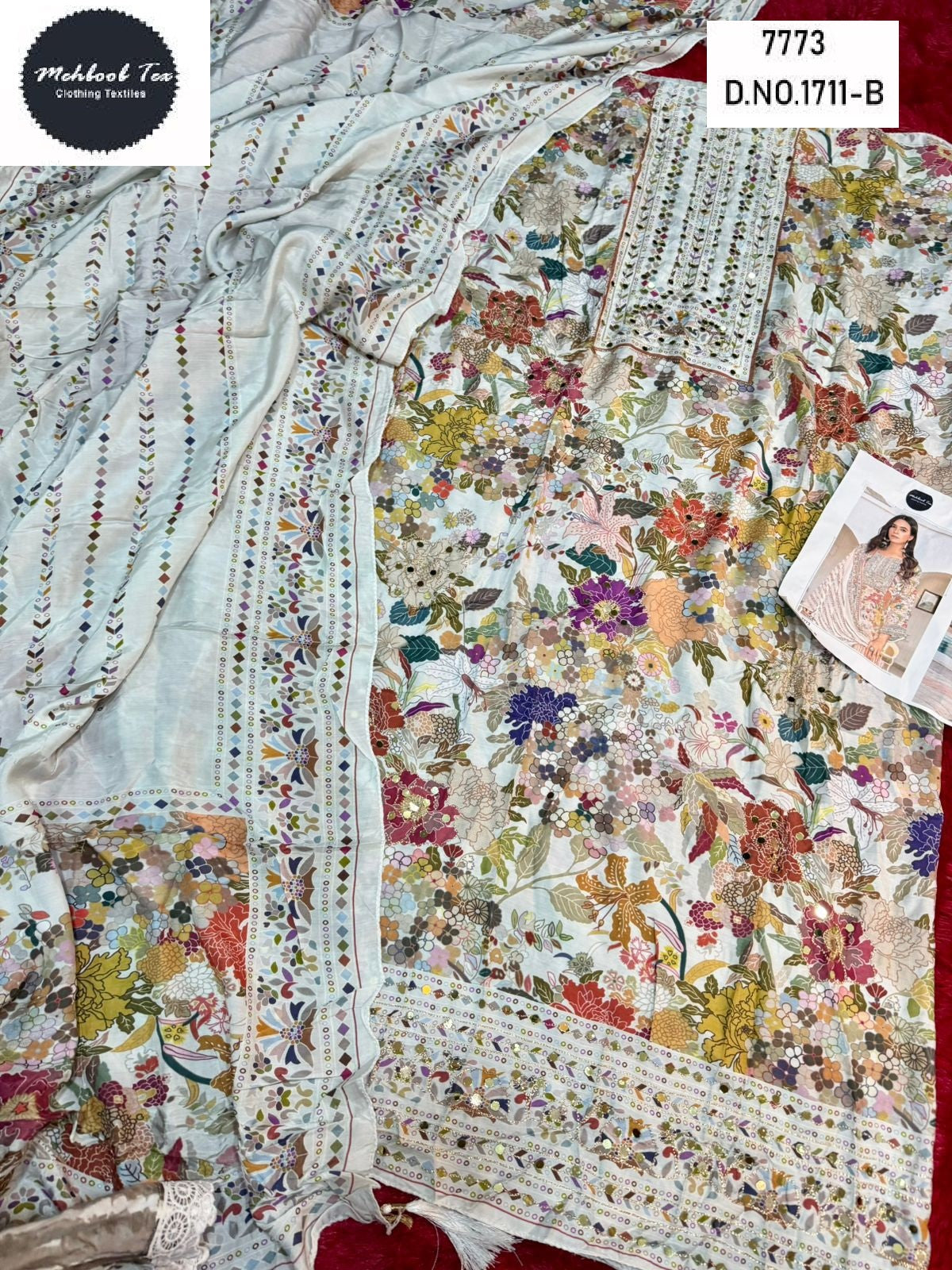 1711-B Mehboob Tex Printed Karachi Unstitched Suits