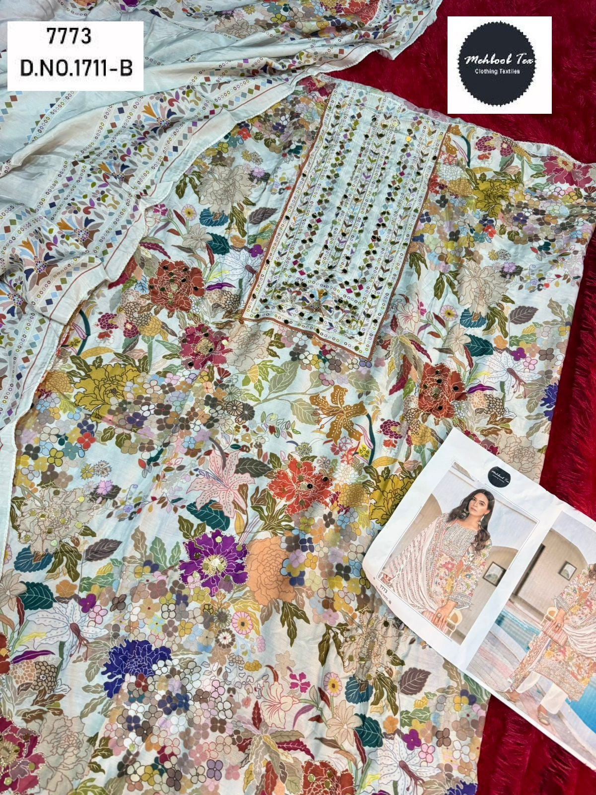 1711-B Mehboob Tex Printed Karachi Unstitched Suits