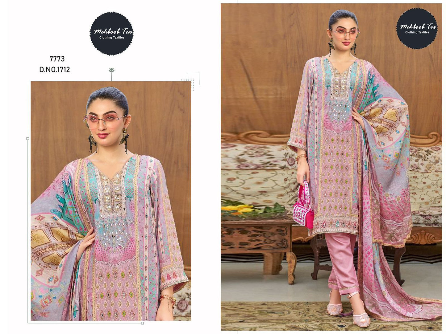1712 Mehboob Tex Pure Viscose Pakistani Salwar Suits
