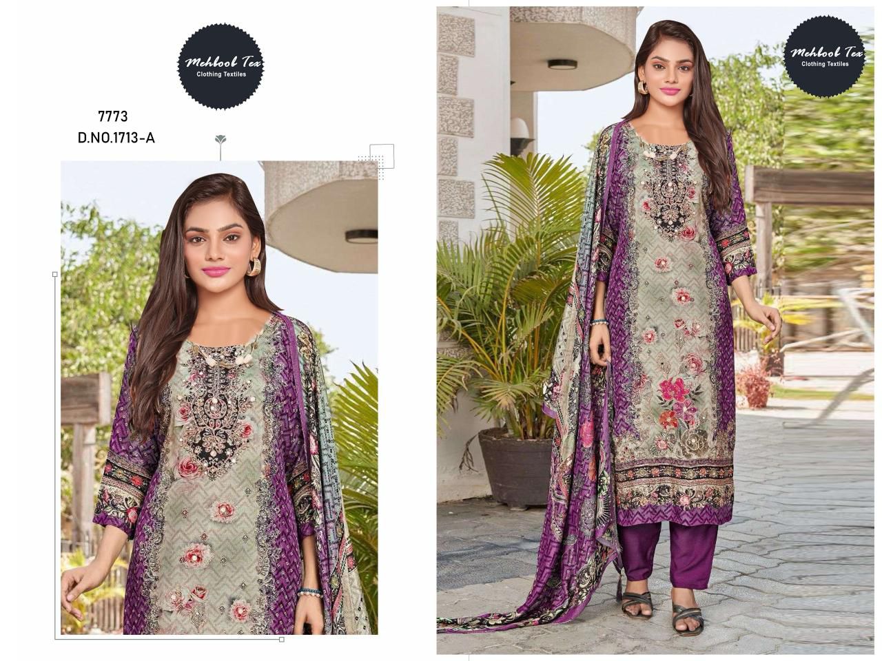 1713A Mehboob Tex Pure Viscose Pakistani Salwar Suits