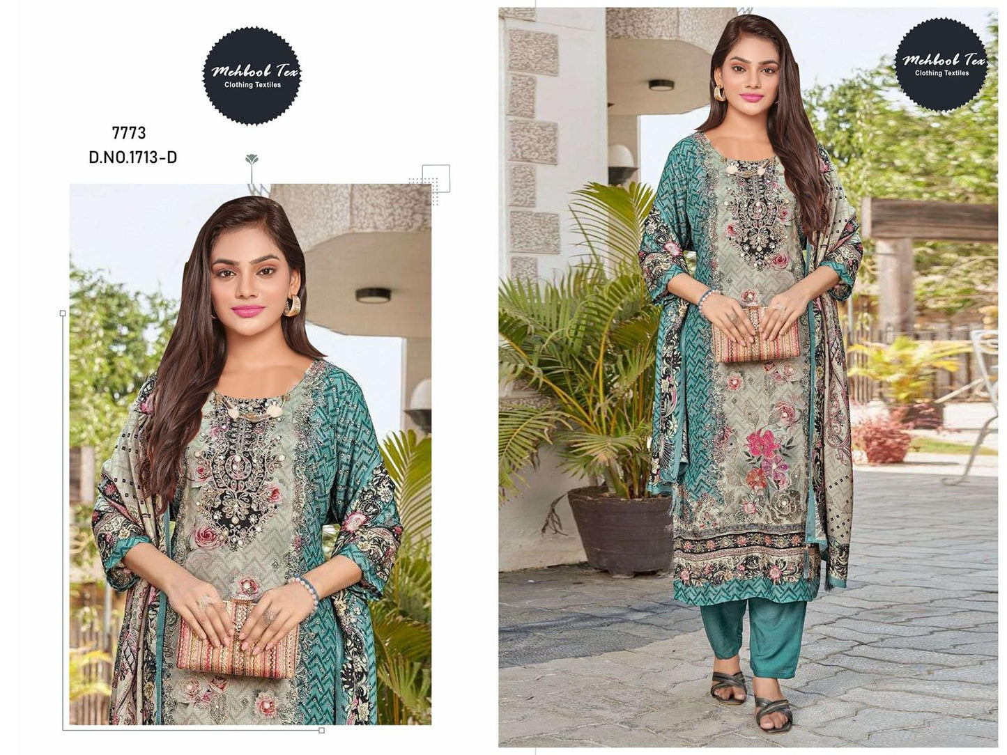 1713D Mehboob Tex Pure Viscose Pakistani Salwar Suits