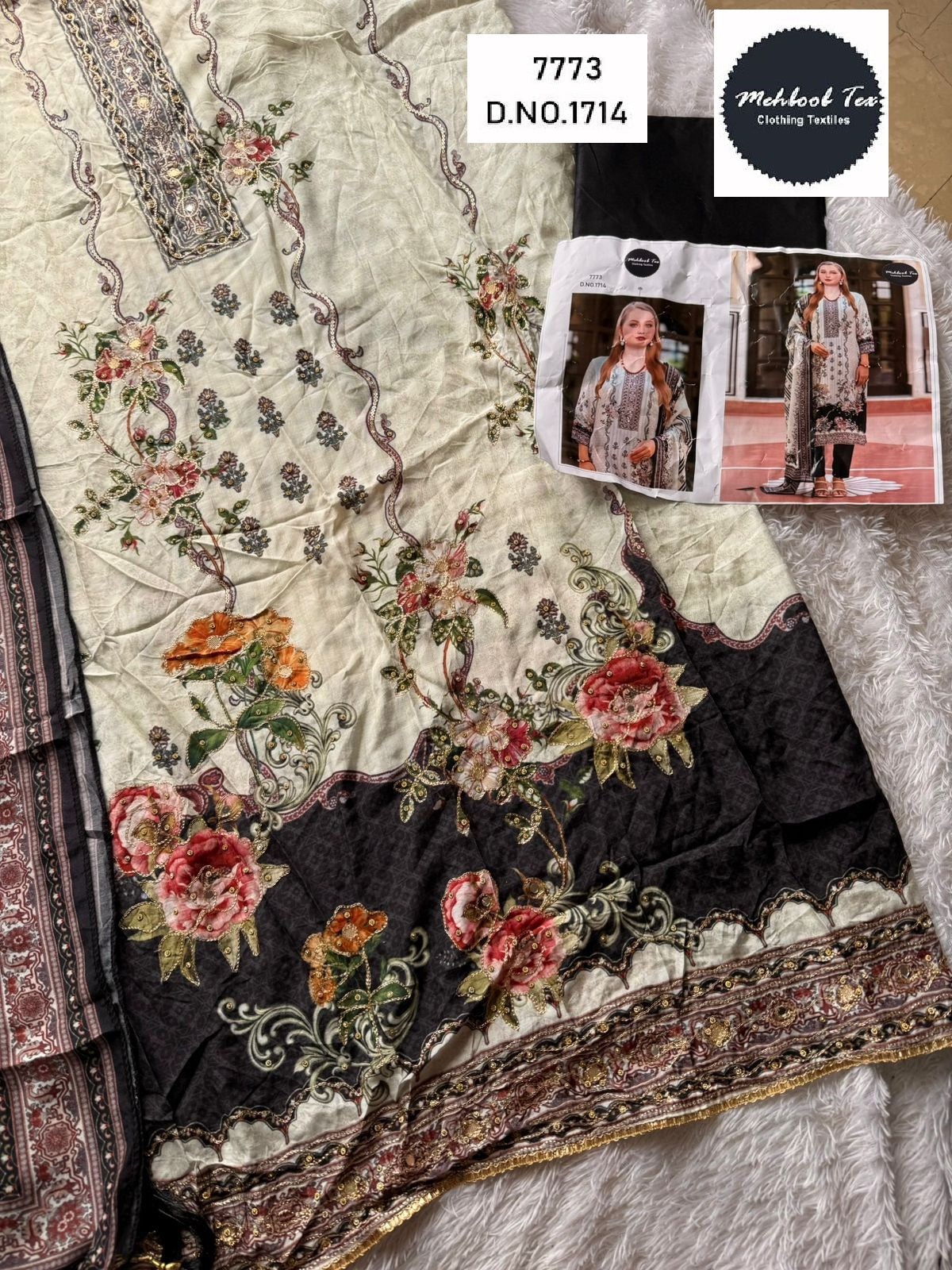 1714 Mehboob Tex Printed Karachi Unstitched Suits