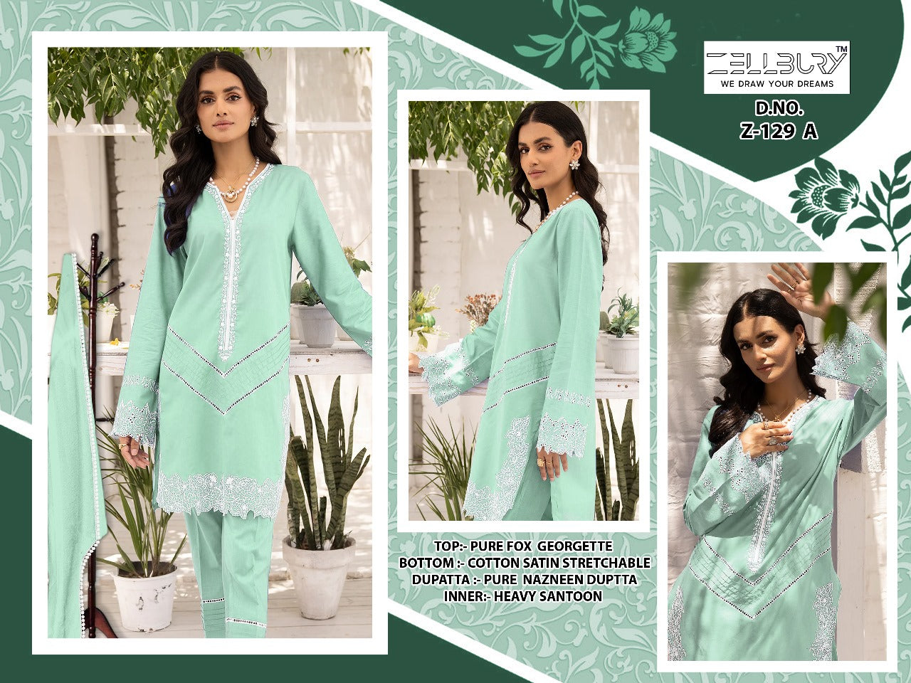 129 Pista Zellbury Pakistani Readymade Suits
