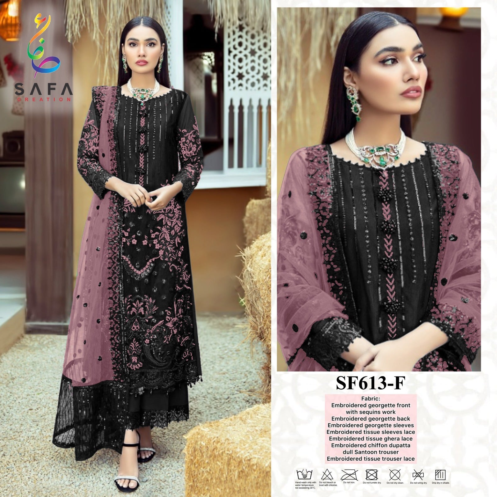 613-F Safa Creation Pakistani Readymade Suits