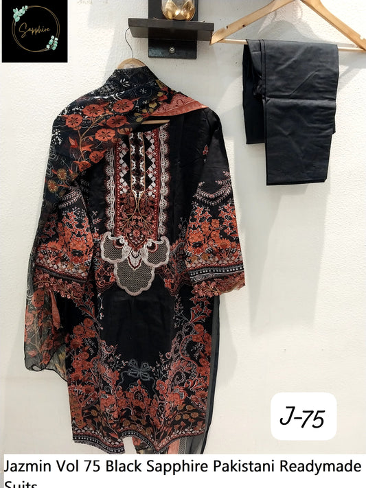 Jazmin Vol 75 Balck Sapphire Pakistani Readymade Suits