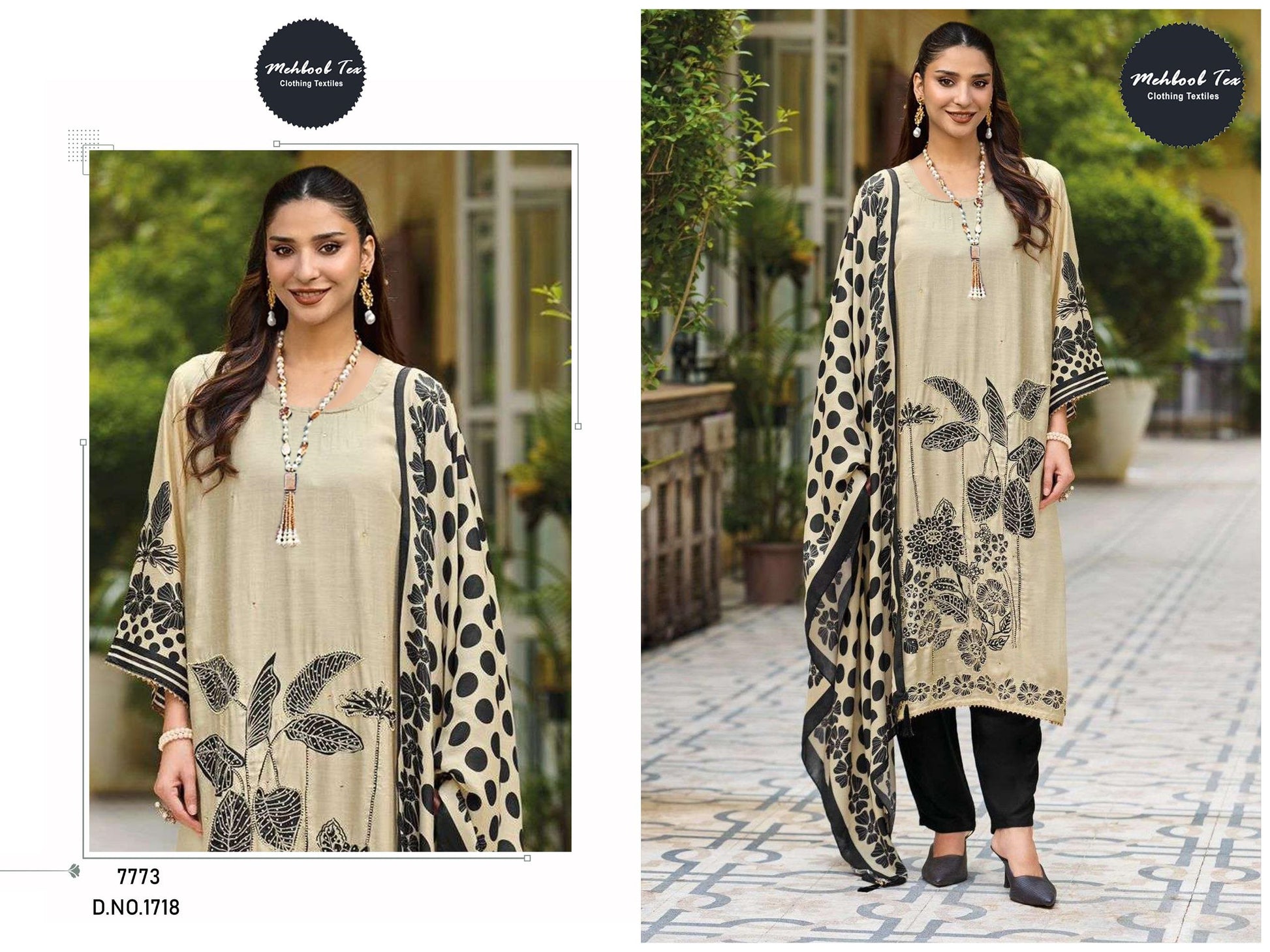 1718 Mehboob Tex Printed Karachi Unstitched Suits