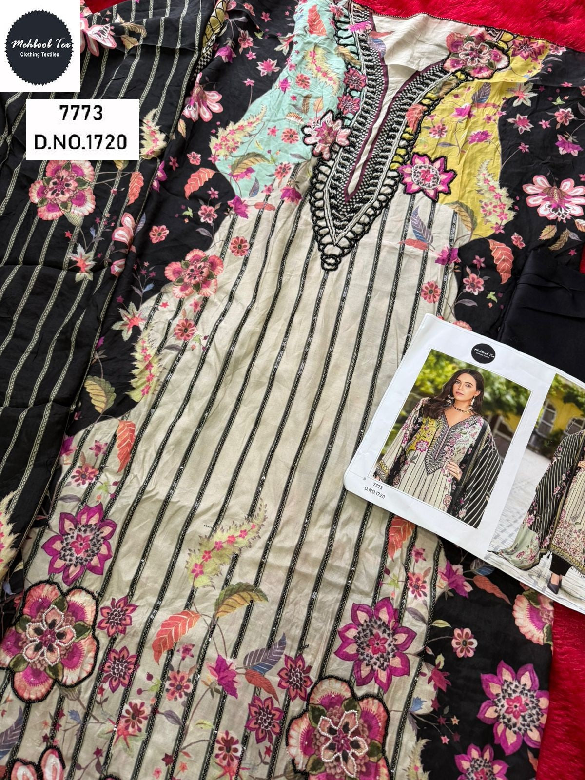 1720 Mehboob Tex Viscose Karachi Unstitched Suits