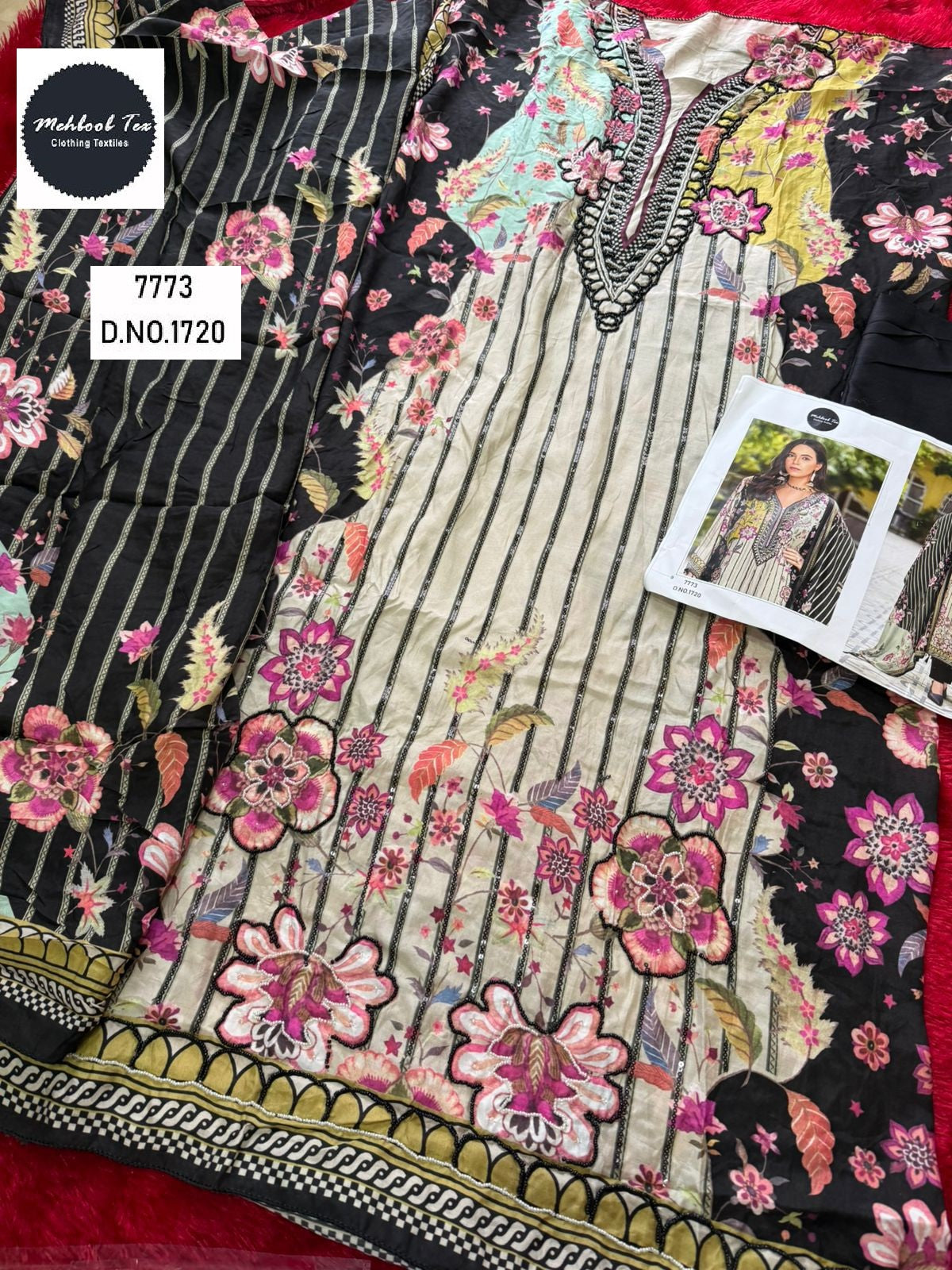 1720 Mehboob Tex Viscose Karachi Unstitched Suits