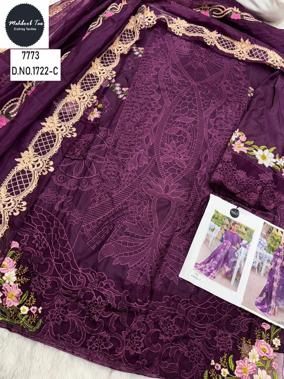 1722-C Mehboob Tex Embroidery Pakistani Salwar Suits