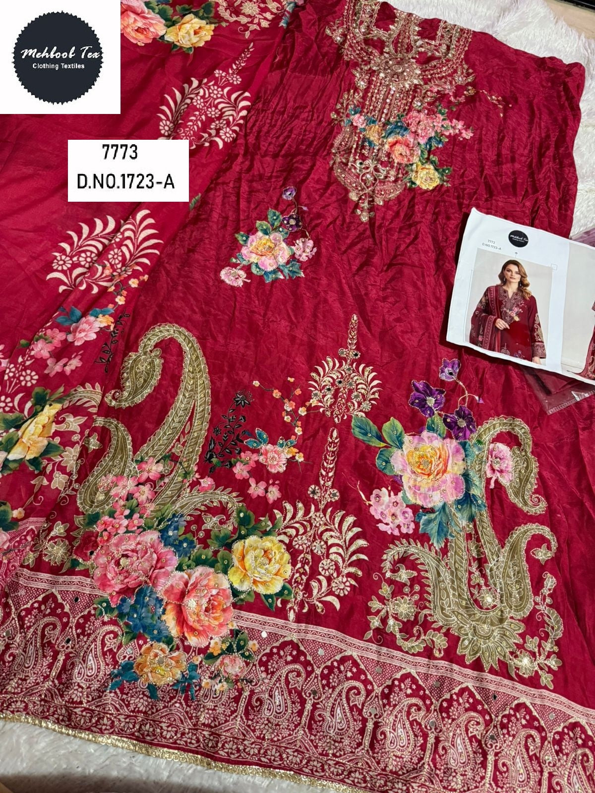 1723-A Mehboob Tex Printed Karachi Unstitched Suits