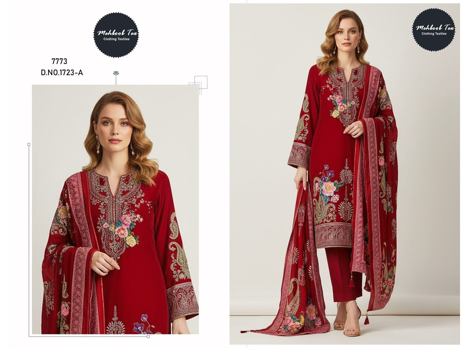 1723-A Mehboob Tex Printed Karachi Unstitched Suits