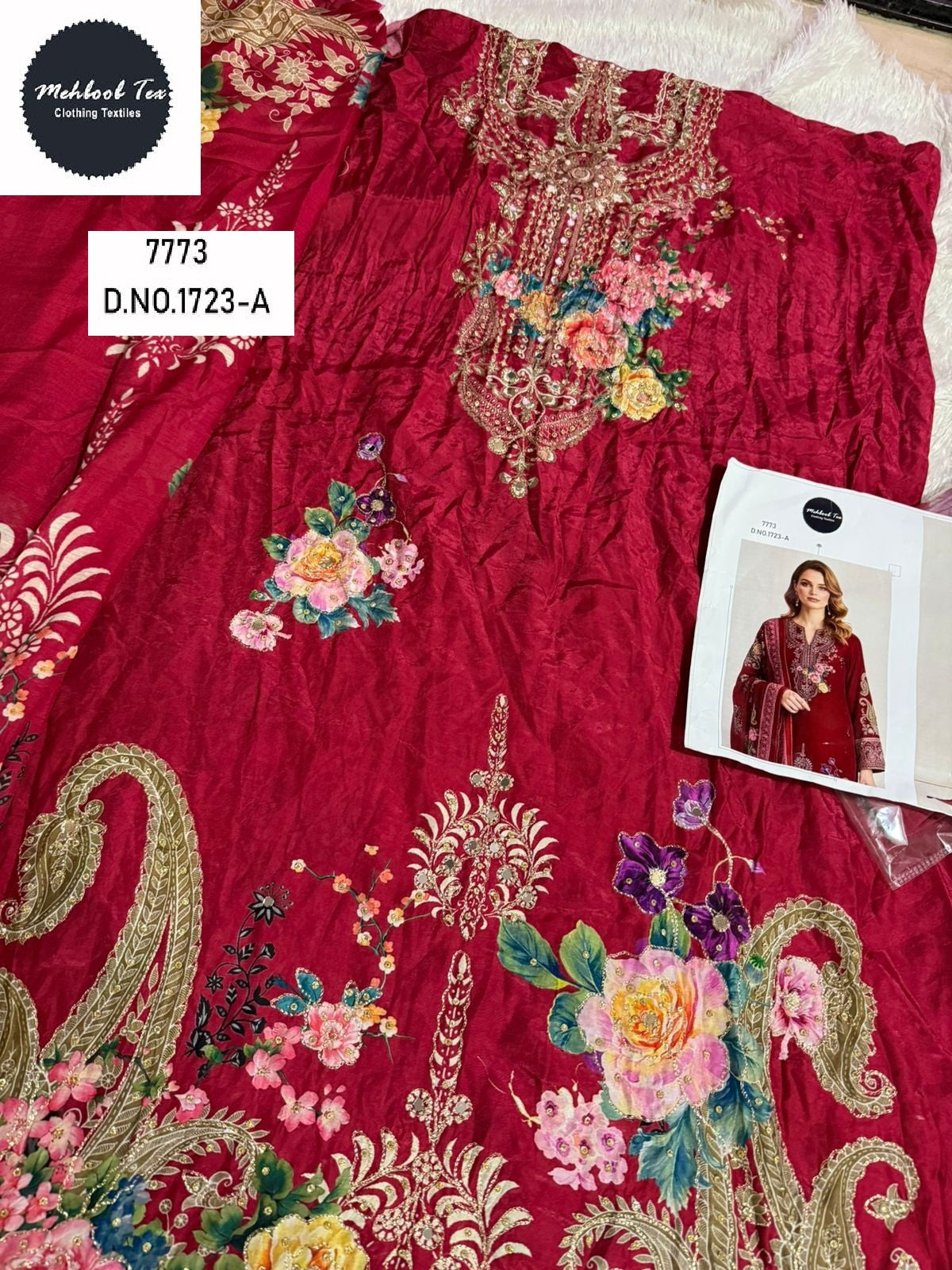 1723-A Mehboob Tex Printed Karachi Unstitched Suits