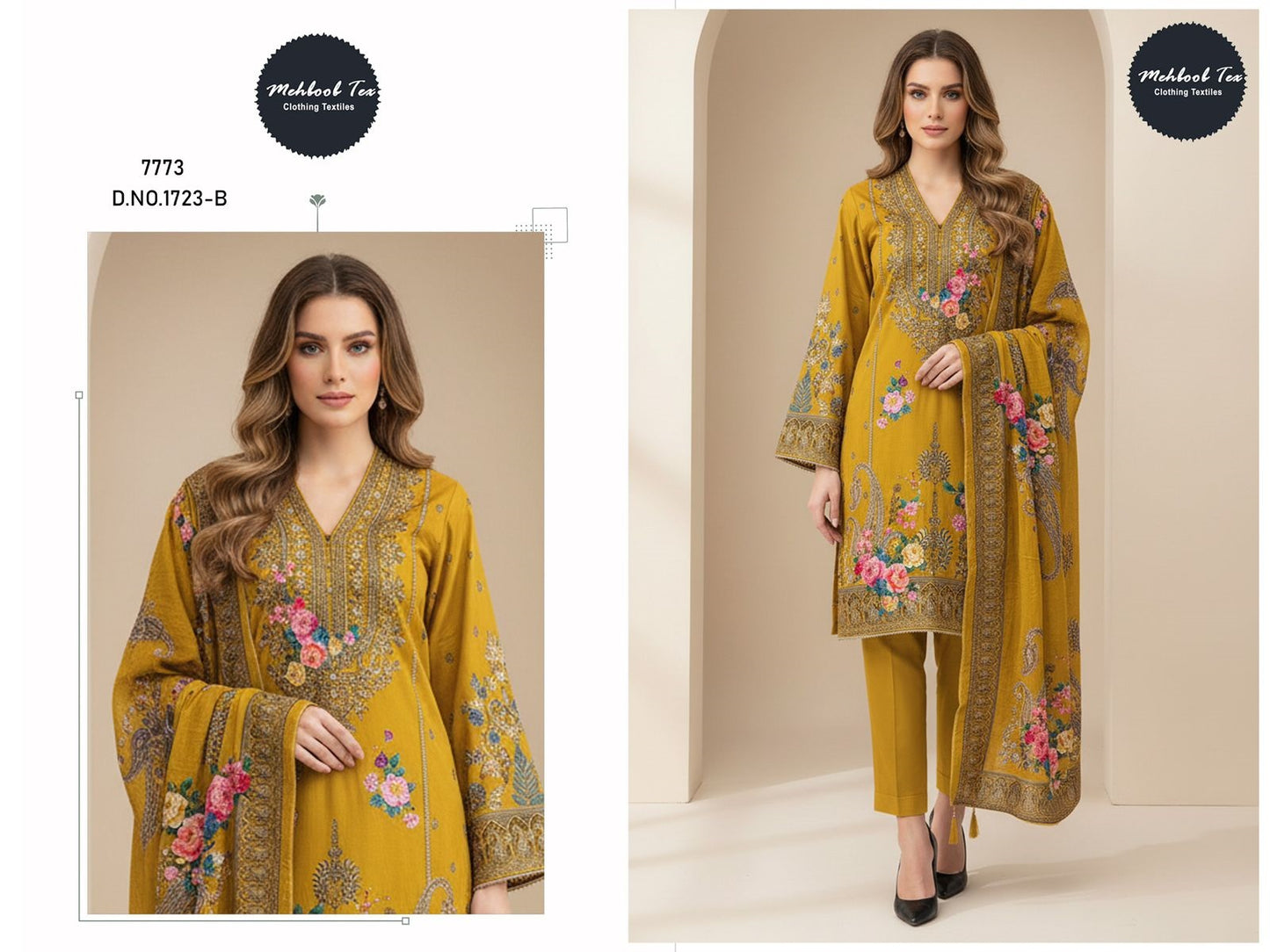 1723-B Mehboob Tex Printed Karachi Unstitched Suits