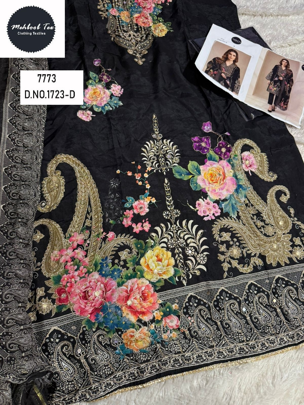 1723-D Mehboob Tex Printed Karachi Unstitched Suits