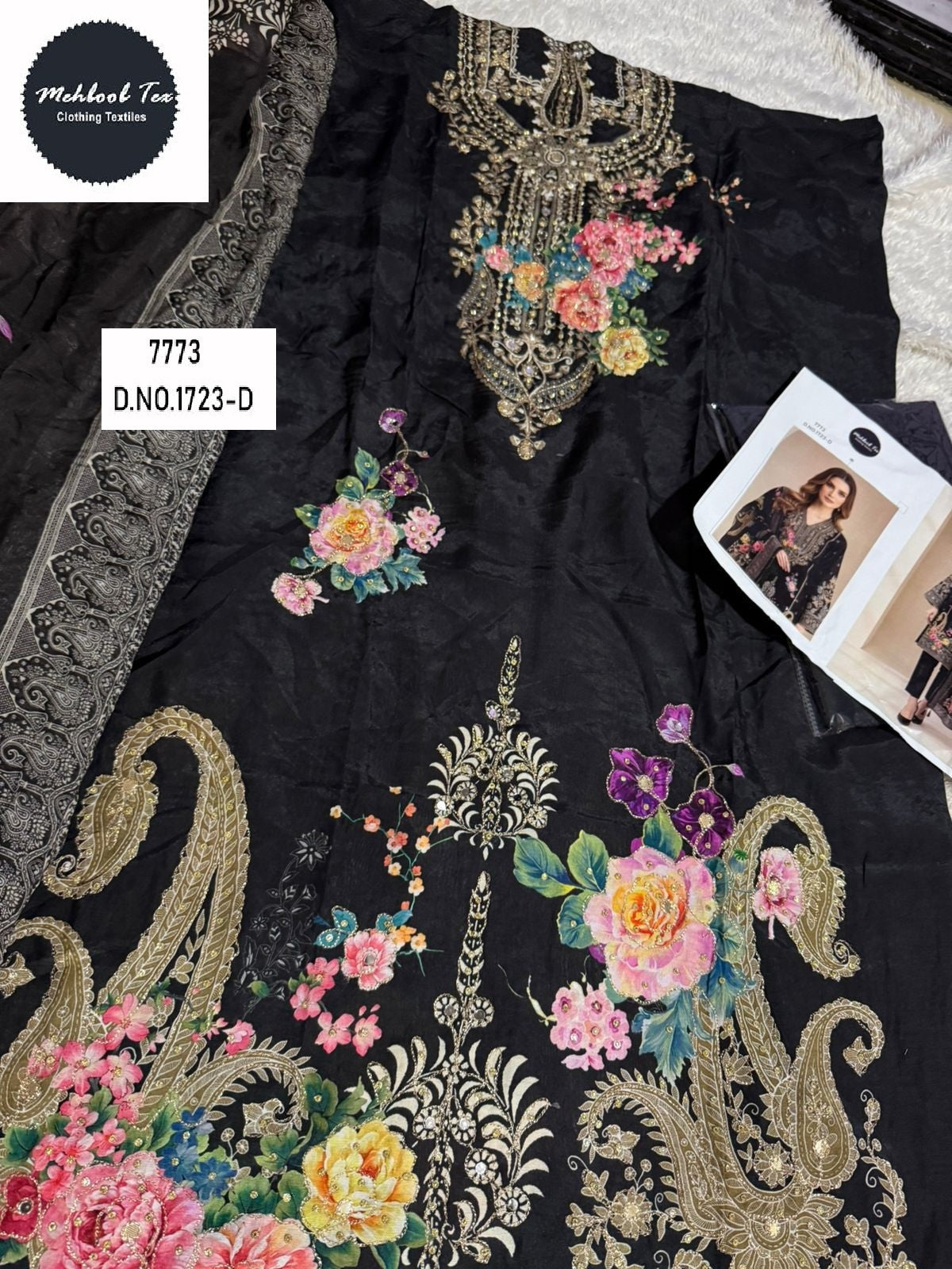 1723-D Mehboob Tex Printed Karachi Unstitched Suits