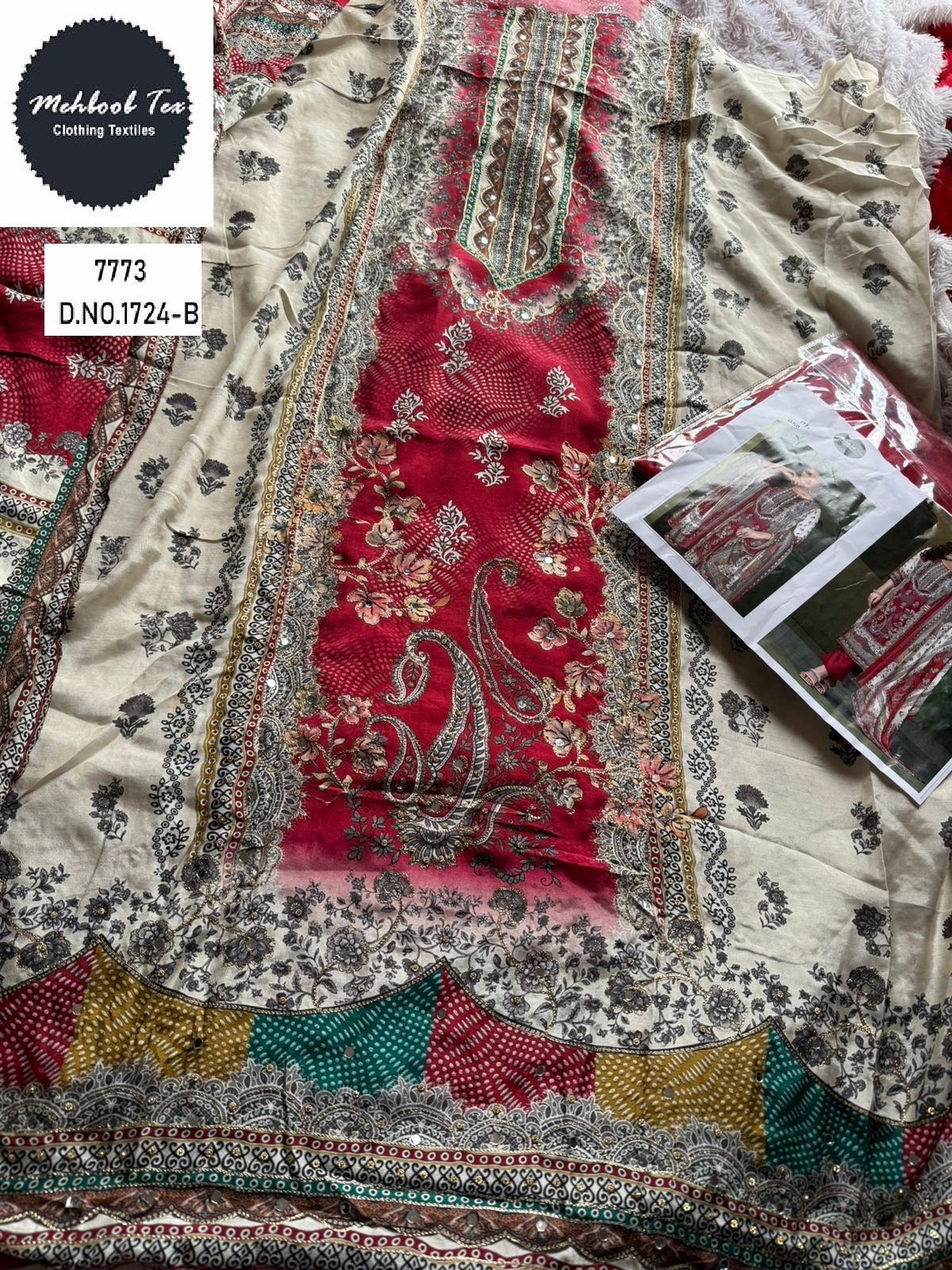 1724-B Mehboob Tex Pure Viscose Karachi Unstitched Suits