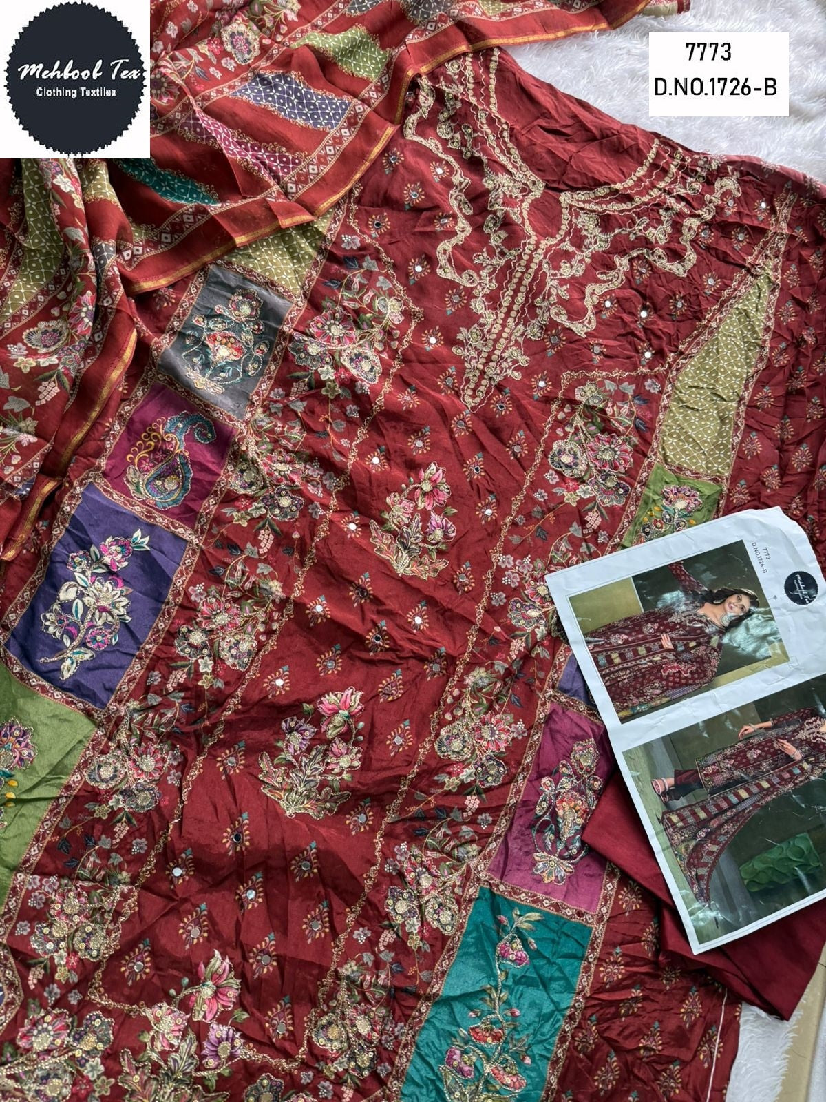 1726-B Mehboob Tex Printed Karachi Unstitched Suits